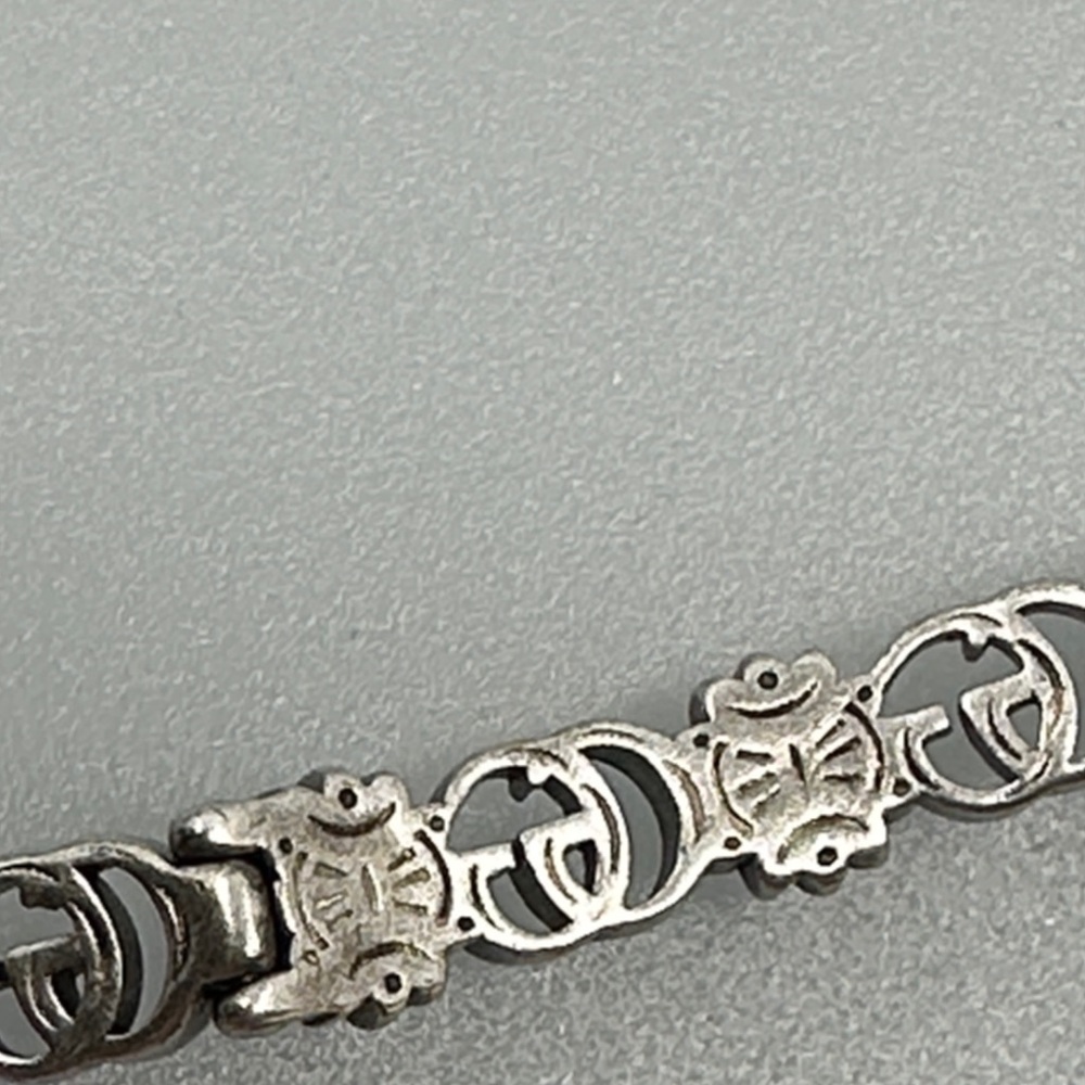 Gucci Silver Bracelet with Blue and Green Gems - Picture 5 of 10